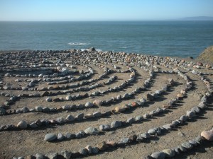 labyrinth by the ocean