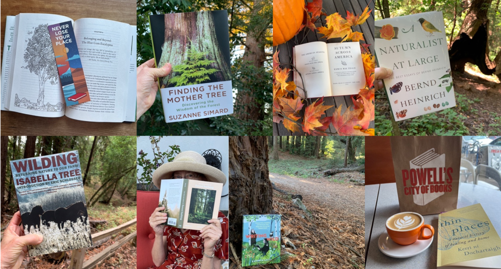Collage of photos of nature books